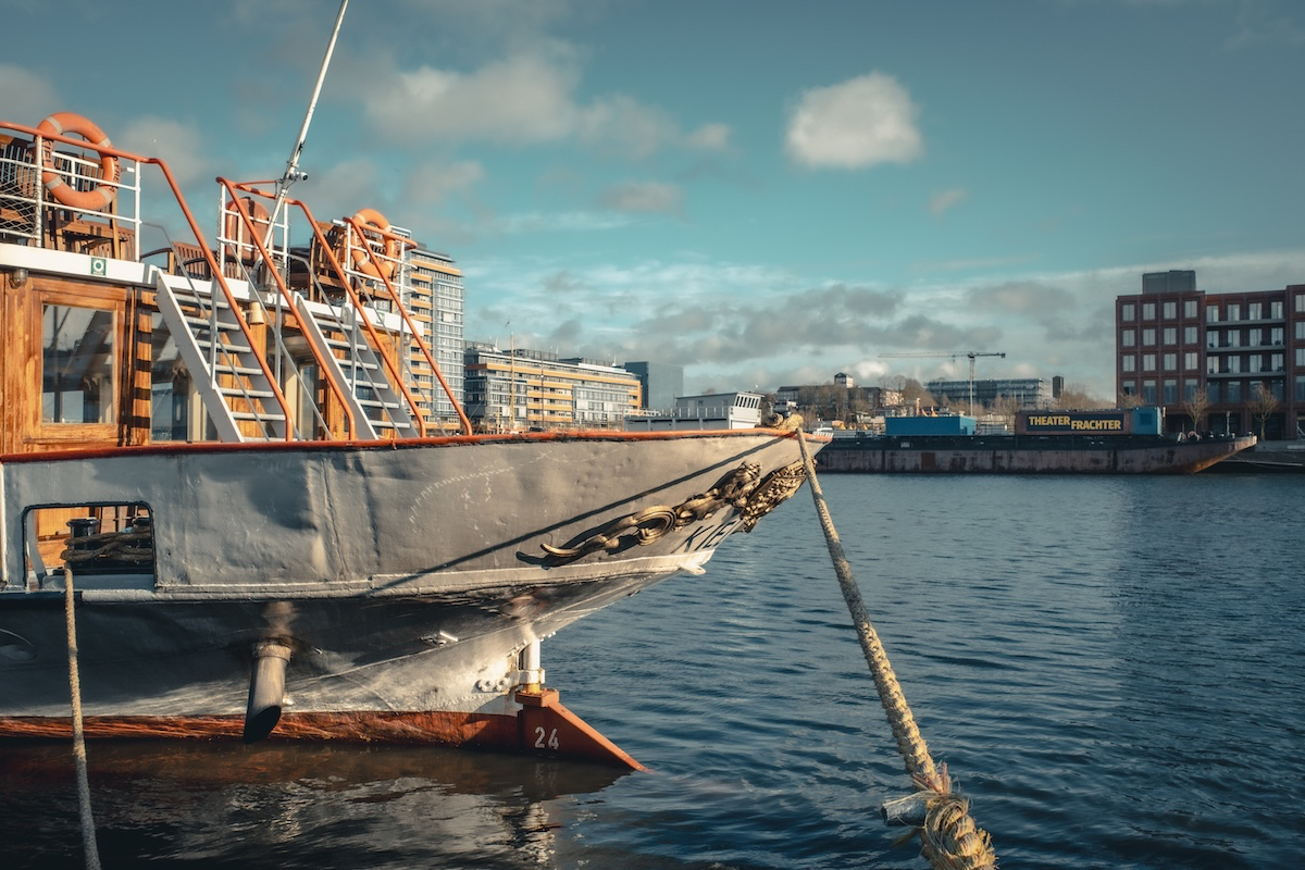 Historic boat in Kiel harbor